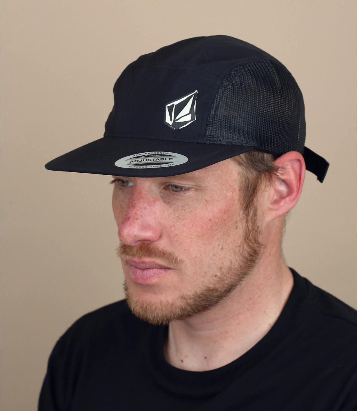 5 panel Volcom mesh. Stone Clipping Cheese black